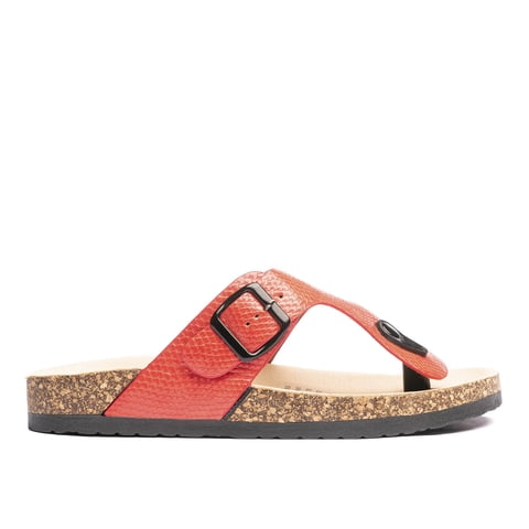 Sandalia Mujer Rojo Razo Chancleta