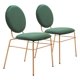 thumbnail image 2 of Silla de comedor Zuo Odessa de tela de terciopelo verde y dorado, 2 of 9