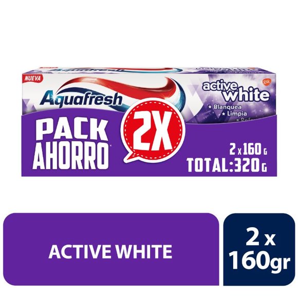 Pasta Dental Aquafresh Active White Pack, 2 Un de 160g c/u