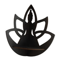 Bothyi - Decoración Flotante De La Pared Del Estante De La Pared De Madera De La Forma Del Loto Para La Sala De Estudio Resistente