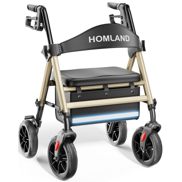 Andador Plegable HOMLAND con Asiento Champagne
