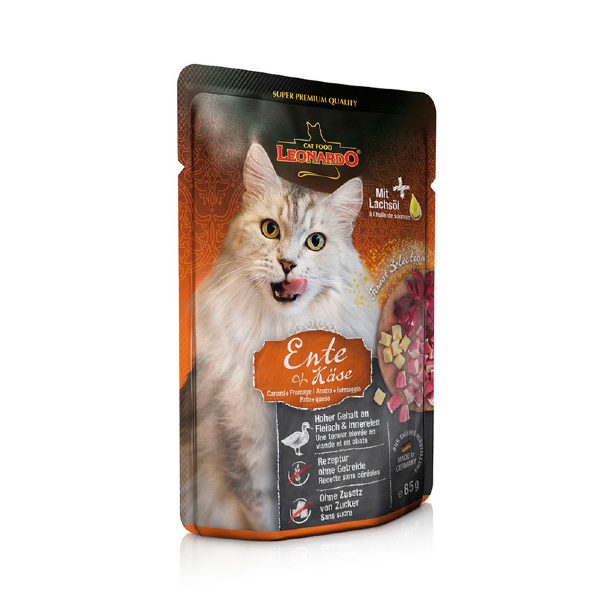 Display 16 unidades Alimento Super Premium Pato y Queso Pato Gato 85gr