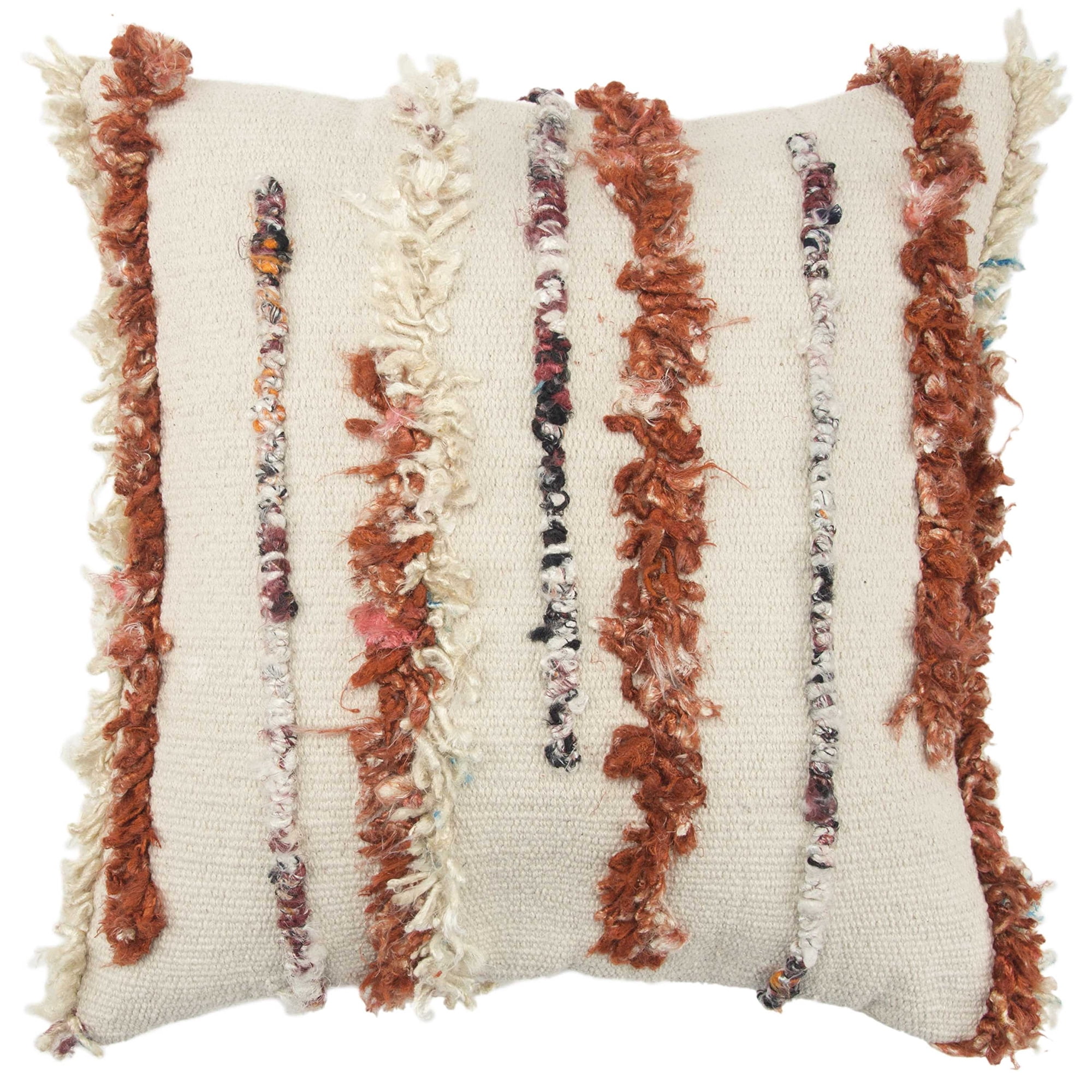 Almohada Decorativa Rizzy Home T13825 Con Relleno De Plumón, 20 X 20 Pulgadas, Color Naranja