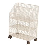 Magideal - Carrito De Libros Con Ruedas Para Debajo Del Escritorio, Organizador De Archivos, Estantería Móvil, Versátil Para Cocina, Oficina, Lavandería, Dormito Blanco De 3 Capas