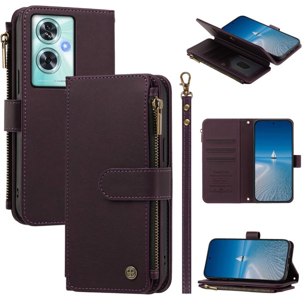 Funda Cartera OnePlus Nord N30 SE 5G con Cremallera, Morado