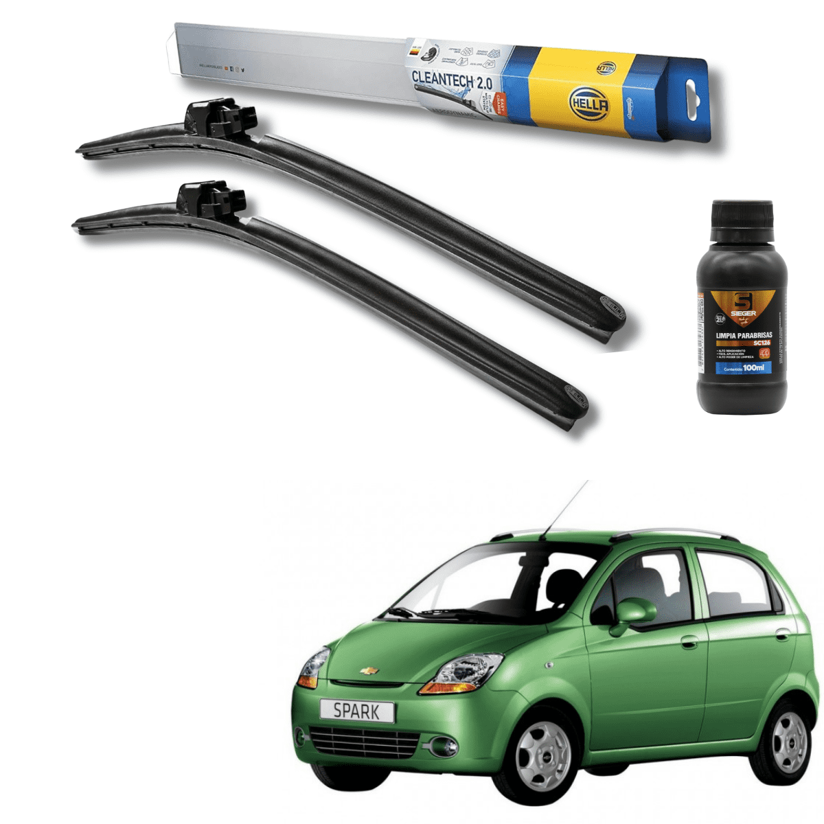 Plumillas Hella Cleantech Para Chevrolet Spark 2004-2009