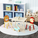thumbnail image 1 of Kids Table and 2 Chairs Set, 3 Pieces Toddler Table and Chair Set, Wooden Activity Play Table Set (Lion&Monkey), 1 of 3