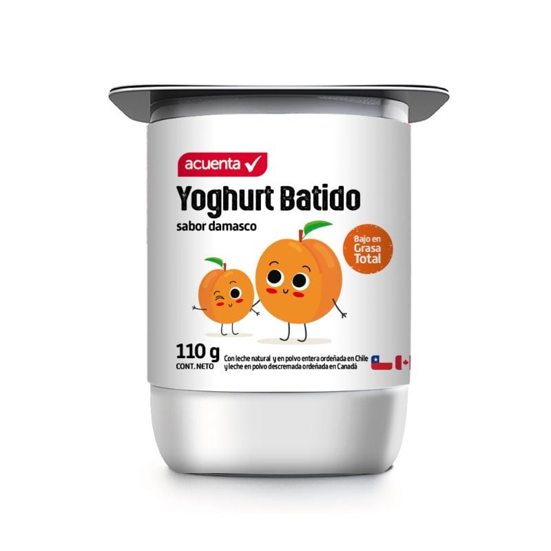 Yoghurt Batido Sabor Damasco Pote 110 g Acuenta