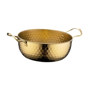 Bothyi - Olla De Ramen De Corea, Olla Para Mariscos Para El Hogar, Para Restaurante, Camping, Picnic, Dorado, 22Cm