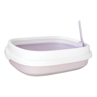 Genérico - Arenero Para Gatos Con Pala Recogedora Pequeña 40X33X12 Cm Violeta