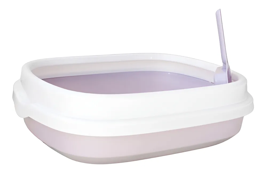 Genérico - Arenero Para Gatos Con Pala Recogedora Pequeña 40X33X12 Cm Violeta