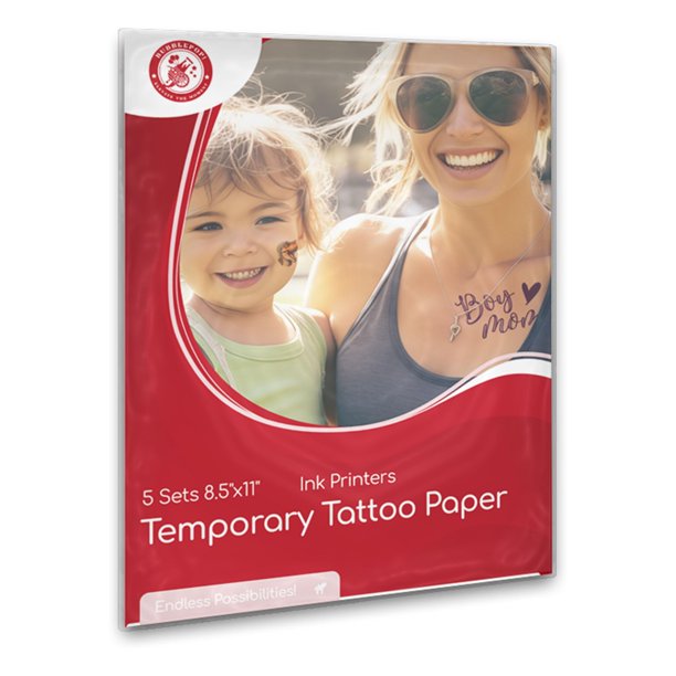 Papel para Tatuajes Temporales BubblePop! 8.5x11" para Impresora de Inyección de Tinta - Pack de 5