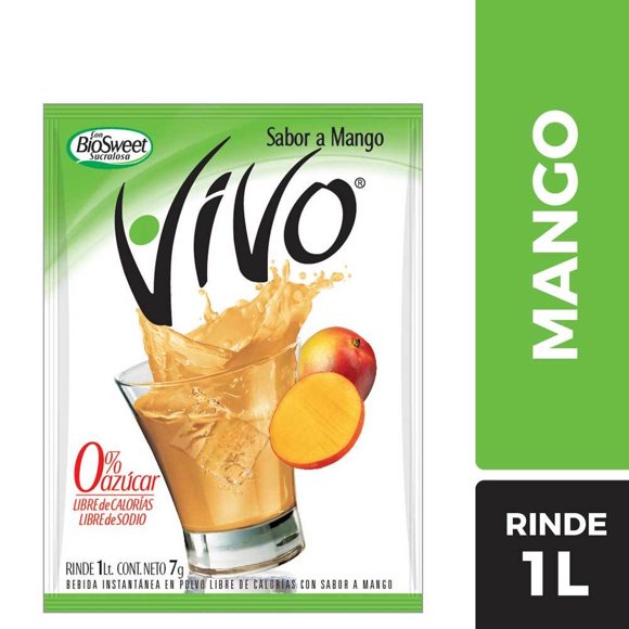 Refresco Libre de Azúcar Sabor Mango Sobre, 8 g