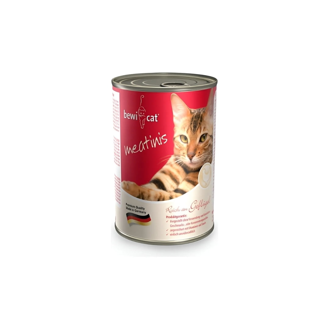 Lata Bewi Cat Gatos Adultos Meatinis Ave 400 Grs. X 6 Un.