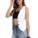 thumbnail image 4 of INSPIRE CHIC Chalecos de Mezclilla sin Mangas para Mujer Lavados y Desgastados Chaquetas de Jean Casual Blancas S, 4 of 6