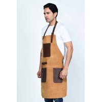 Delantal Sharo Cuero Natural Multi-Bolsillos