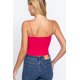 thumbnail image 3 of Saronite Top Corto de Tirantes Finos de Punto Cepillado Básico, Color Fucsia (para Mujer), 3 of 4