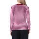 thumbnail image 3 of INSPIRE CHIC Camiseta Casual de Algodón Ajustada de Manga Larga a Rayas con Cuello Redondo para Mujer, Regreso a Clases, Raya Roja Oscura Talla L, 3 of 6