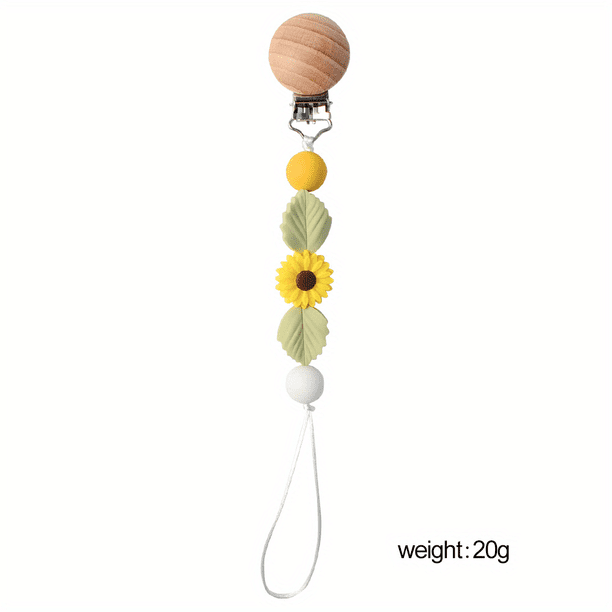 Soothe Your Baby's Anxiety with this Stainless Steel Pacifier Chain and Handcrafted Beads Clip - Perfect Baby Accessory!