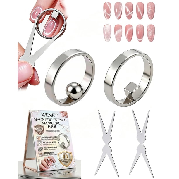 Imán anillo uñas forma anillo ojo gato fuerte Y anillos herramienta bricolaje arte uñas