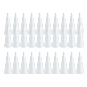 Bothyi - 30 Conos De Espuma Para Manualidades, Conos De Poliestireno Blanco Para Pintar Árboles De Navidad De Fiesta, 110 Mm