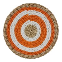 Fliperex - Circulo Decoración De Mimbre Para Pared Casa Terraza Mediano Naranja Tamano Unico