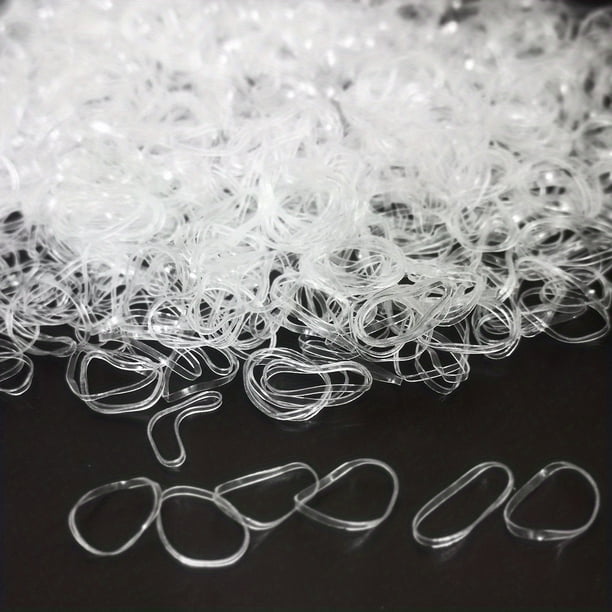 1000pcs of Transparent Mini Hair Ties - Get That Perfect Ponytail with Clear Elastic Hair Rubber Bands!