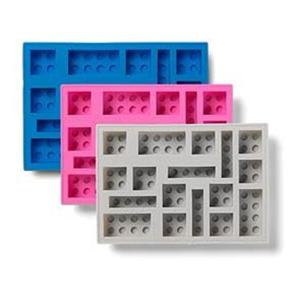 Bandeja para cubitos de hielo LEGO 3‑pack azul/rosa/gris – Room Copenhagen