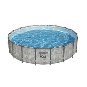 Piscina Bestway Redonda Steelpro Max Gris Piedra 5.49Mx1.22M Gris Tamano Unico