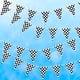 thumbnail image 3 of Banderín de plástico blanco y negro con diseño de cuadros para fiestas, de 100 pies de largo, para decoración, cumpleaños, suministros para eventos, festivales, niños, banderas negras y blancas., 3 of 6
