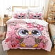 thumbnail image 2 of Cartoon Owl Heart Pattern Quilt Duvet Cover Set Soft Children Bedding3-Piece Bedding Set, 2 of 5