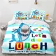 thumbnail image 1 of v1280 Bed Sheets Cartoon Summer Shark Bedding Set Children Duvet Cover Sets Pillowcase Boys Girls Kids Bedclothes Twin Full Queen King Size 3-Piece Bedding Set (1 Duvet Cover + 2 Pillow Shams) Bed She, 1 of 5
