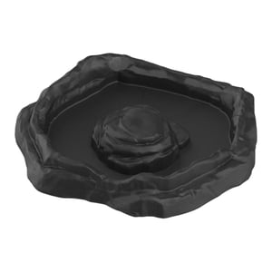 Ioensy - Comedero Para Reptiles, Plato De Baño, Comedero De Piscina, Esquinero Para Tortugas, Camaleón Semiacuático, Negro, M
