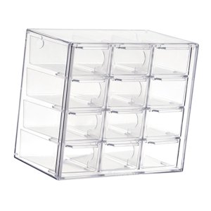 Magideal - Mini Cajón Organizador Para Escritorio, Pequeño Organizador Con Cajones Para Mujeres Y Niñas, Caja De Almacenamiento De Joyas, Organizador De Cuentas 12 Cajones