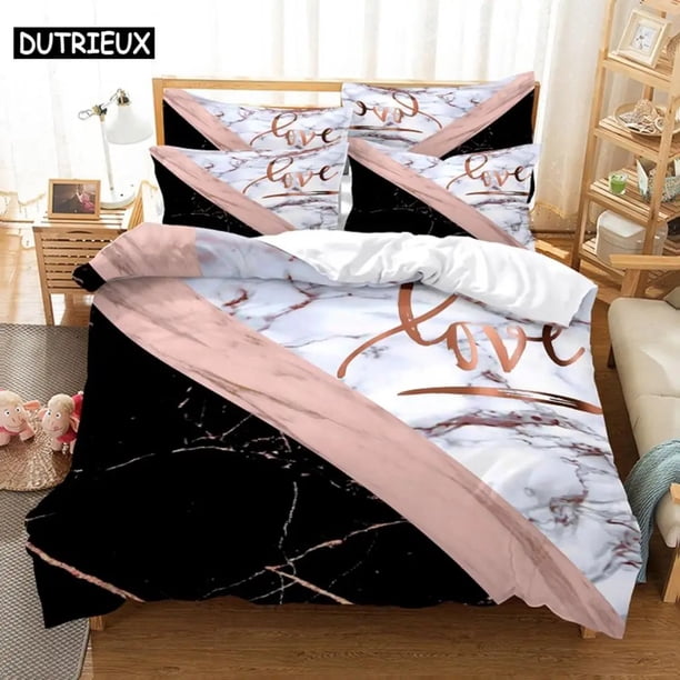 Colored Marble Bedding Set Duvet Cover Set Bedding Digital Printing Bed Linen Bedding Set Fashion Design