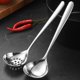 thumbnail image 2 of Xiao Hua Juego de 2 piezas de utensilios de cocina de acero inoxidable, cuchara + colador, mango ergonómico, minimalismo moderno para la cocina, utensilios de cocina para el hogar de uso diario., 2 of 3