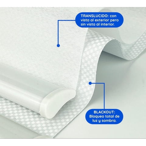 Home - Cortina Black-Out Roller Doble-Blanco 160X240