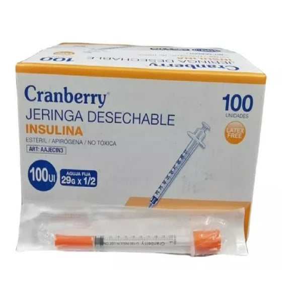 Jeringa Desechable de Insulina Aguja 29 x 1/2