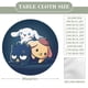 thumbnail image 2 of Badtz-Maru-theme Fitted Round Tablecloths Elastic Edged Table Covers Waterproof Table Cloth for Kitchen Holiday Party Tables Decor 150cm, 2 of 6