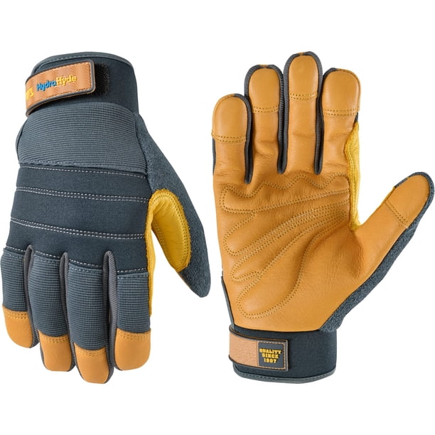 Guantes de trabajo Wells Lamont HydraHyde de piel de vacuno de primera calidad para hombre, talla M