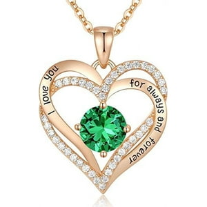 Collar Heshpaws Love Pendant Birthstone Zirconia Plata