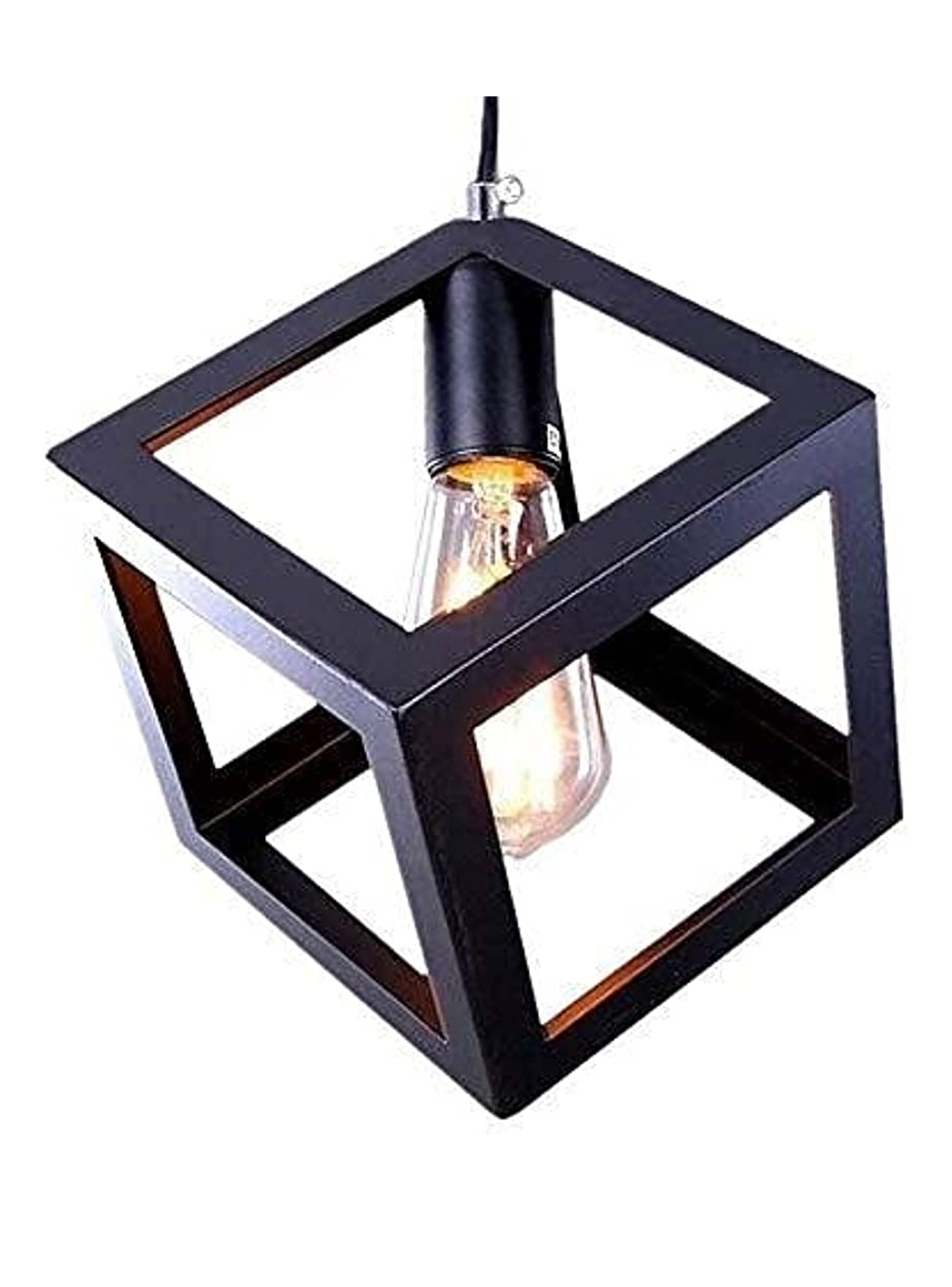 Importadora La Cuponera - Lampara De Hierro Colgante Vintage Cubo