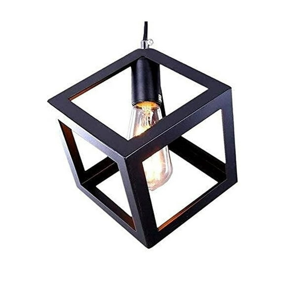 Lampara de hierro colgante vintage cubo