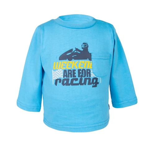 Pillin - Polera Bebé Niño Manga Larga Estampado Y Bolsillo Celeste