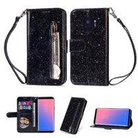 Funda Para Foxdock Elegante Funda Samsung Galaxy S9 Glitter Con Cremallera-Ideal Para El Uso Diario