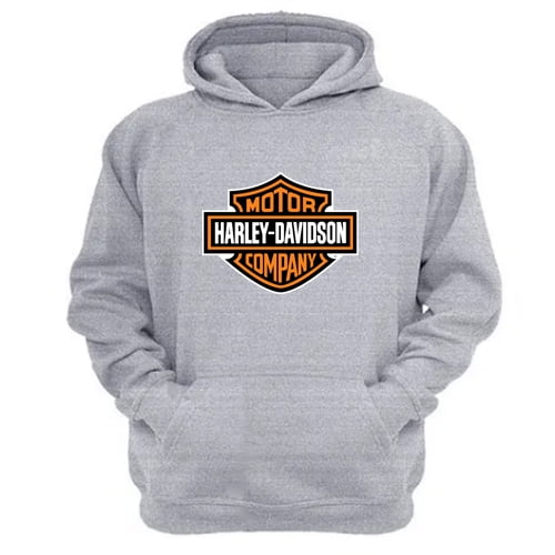Polerón Canguro Harley Davidson Gris Claro Talla S Unisex