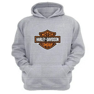 Genérico - Polerón Canguro Harley Davidson Gris Claro Talla Xs Unisex