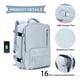 thumbnail image 3 of Mochila Viaje Cabina Avión Impermeable Viral Zapatos USB Celeste, 3 of 8