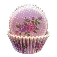 Genérico - Pack 100 Capsula Hornear Capsulas Cupcakes Rosa Morado 7,5Cm