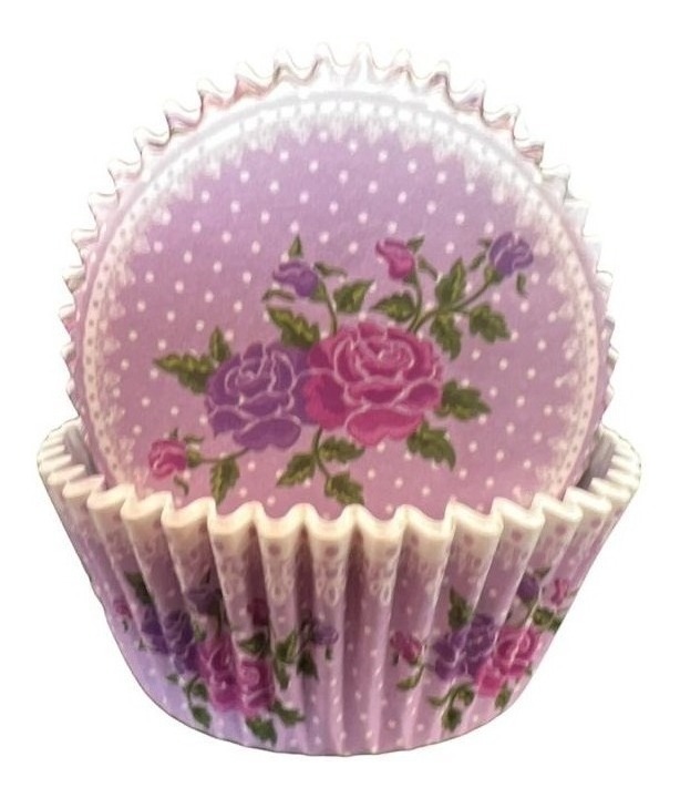 Genérico - Pack 100 Capsula Hornear Capsulas Cupcakes Rosa Morado 7,5Cm